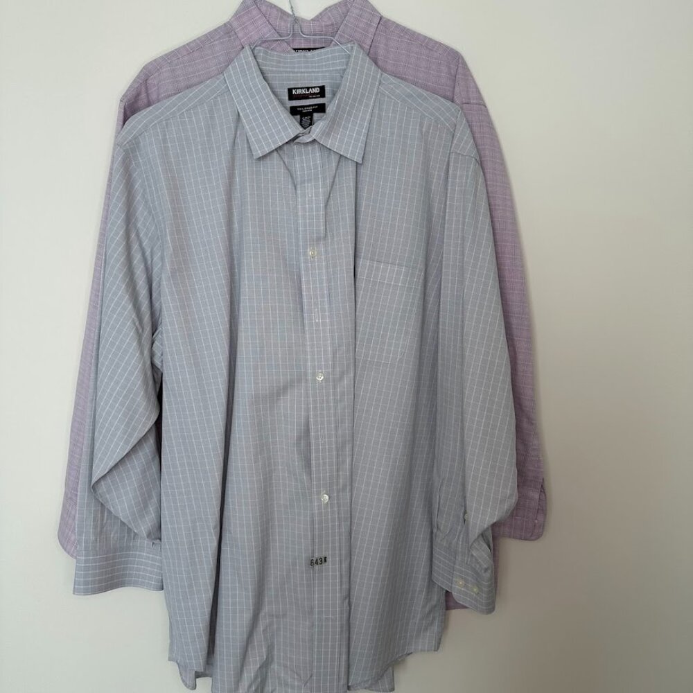 Kirkland Signature Lot of 2 Traditional Fit Men's Dress Shirts- 19 34/45